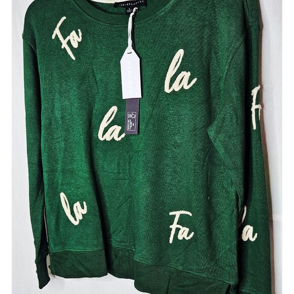 Jane & Delancey Green Fa La La Pullover Sweater Size Small - Picture 1 of 8